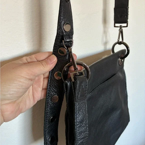 Hammitt Tony Medium Crossbody Studded Leather Bag in Black/Gunmetal - Picture 10 of 10